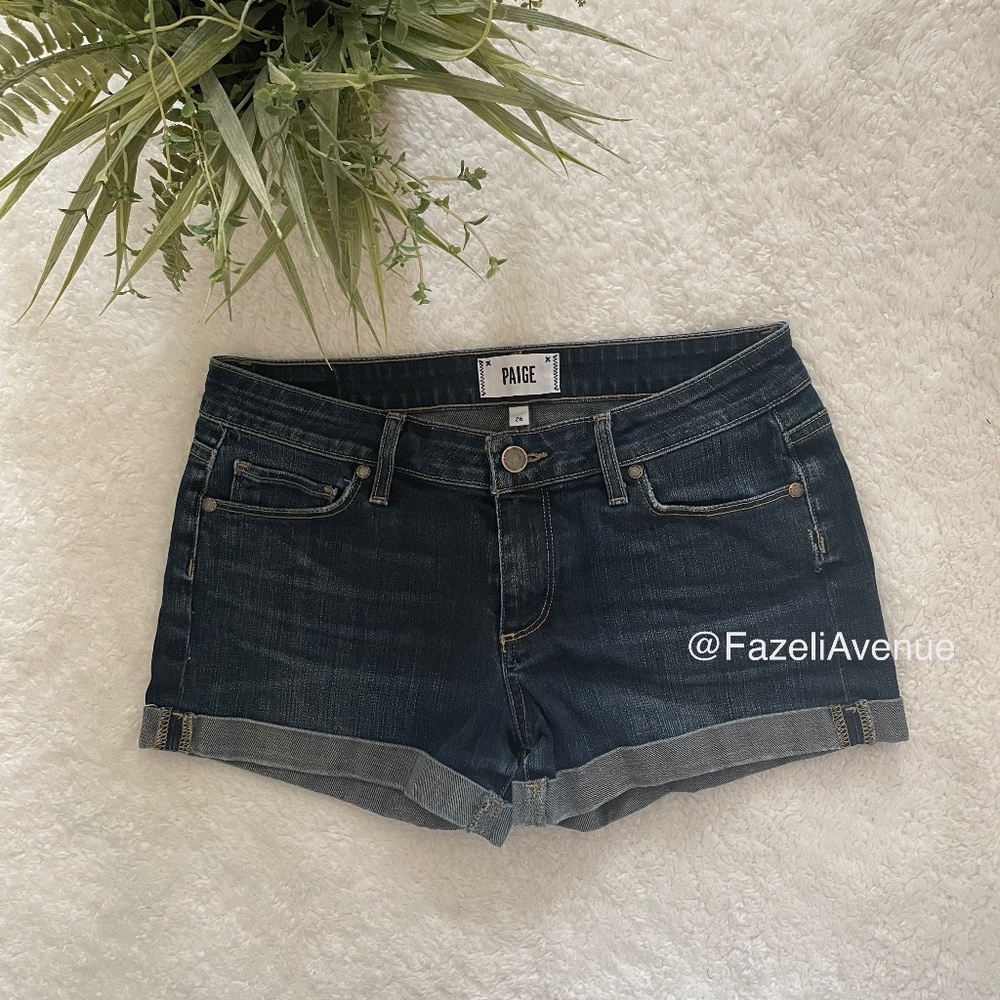 Jean Shorts Paige Dark Wash Cuffed Jimmy Jimmy Shorts Sz 26